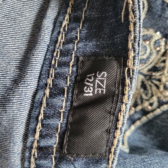 Nine West Womens Jeans 12/31 Dark Wash Denim Embroidered Back Pocket Straight Le - Picture 5 of 8